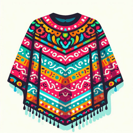 Ethnic embroidery pattern on a sweater. Vector illustration.
