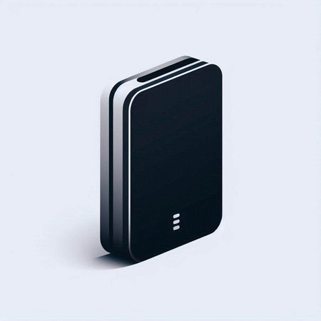 Isometric smartphone icon isolated on grey background. Vector Illustration.