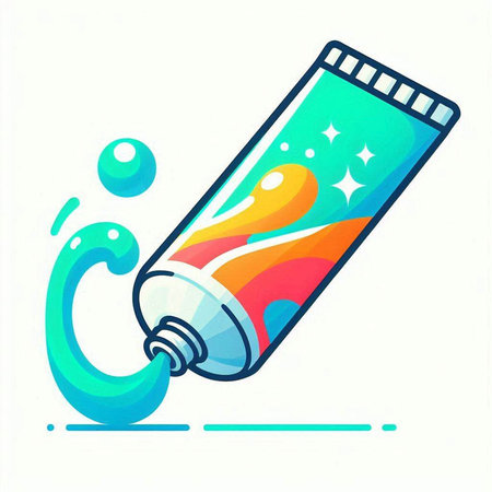 Illustration of tube of toothpaste on white background. Vector illustration.のイラスト素材
