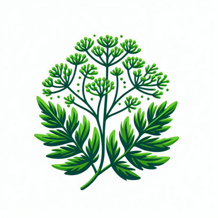 Dill icon. Isolated on white background. Vector illustration.のイラスト素材