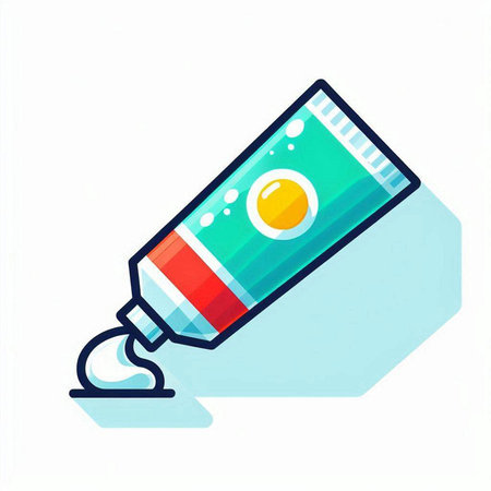 Colored tube of toothpaste on a white background. Vector illustrationのイラスト素材