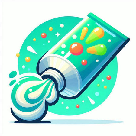 Vector illustration of a cosmetic tube with cream, lotion or lotionのイラスト素材