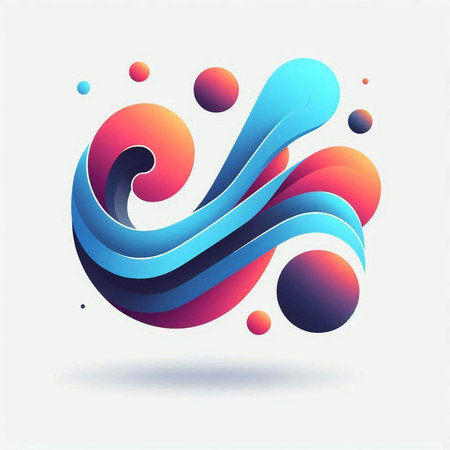 Abstract blue and red waves. Vector design element for your corporate identity.