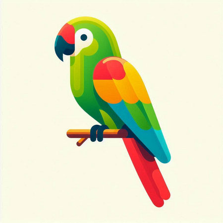 Parrot isolated on white background. Vector illustration. EPS 10.