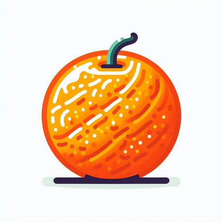 Melon on a white background. Vector illustration in cartoon style.のイラスト素材