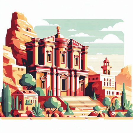 Illustration of the National Historic Landmarks of Utah. USA.のイラスト素材