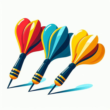 Colorful darts on white background. Vector illustration. Eps 10.