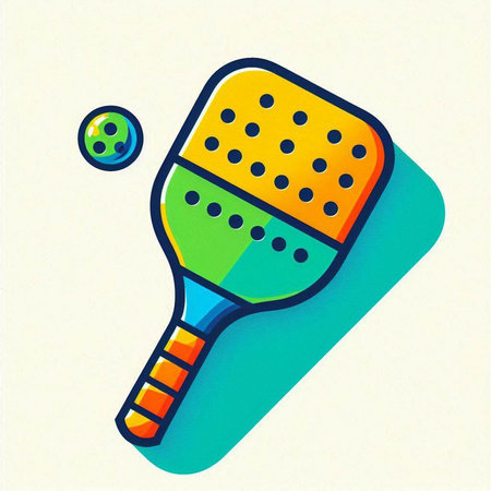 tennis racket and ball icon on white background. Vector illustration.のイラスト素材