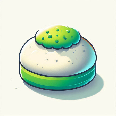 Illustration of a colorful japanese cake on a white backgroundのイラスト素材