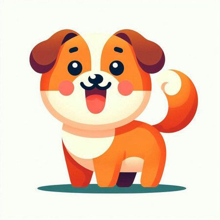 Cute cartoon dog. Vector illustration of a funny dog. Cartoon dog.のイラスト素材