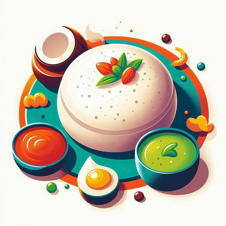 Illustration of a traditional indian food on a white background.のイラスト素材