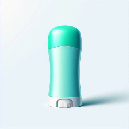 Blue deodorant on a white background. 3d illustration.