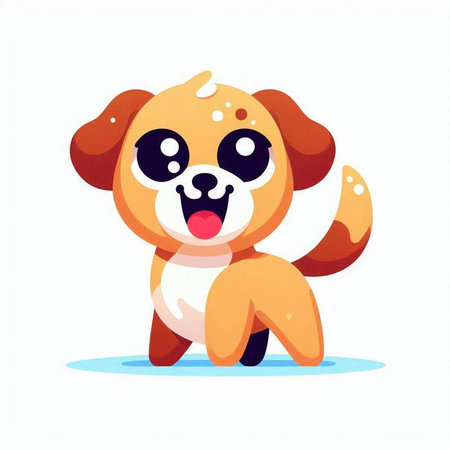 Cute cartoon dog. Vector illustration isolated on a white background.のイラスト素材