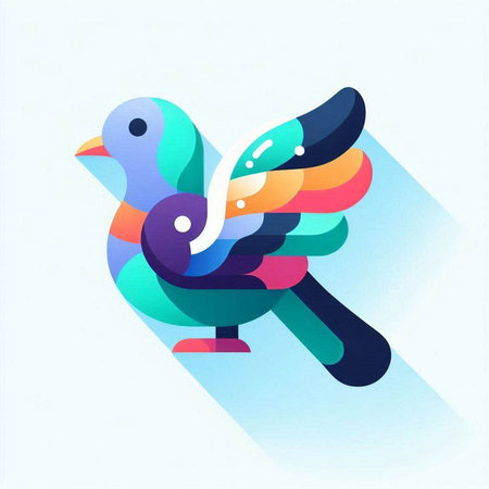 Pigeon icon with long shadow. Flat design. Vector illustration.のイラスト素材