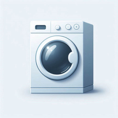 Washing machine icon isolated on white background. Realistic vector illustration.のイラスト素材