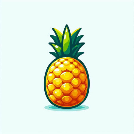 Pineapple fruit vector illustration. Isolated on white background.のイラスト素材