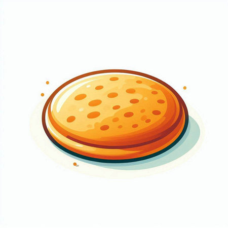 Illustration of a pancake in cartoon style on a white background