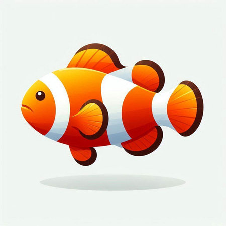 Clown fish isolated on white background. Vector illustration. Eps 10.のイラスト素材