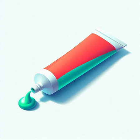Tube of toothpaste on white background. 3d render illustration.のイラスト素材
