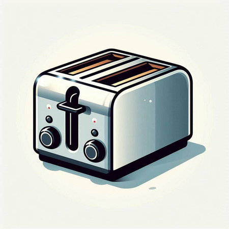 Toaster with toasts. Vector illustration of a toaster.