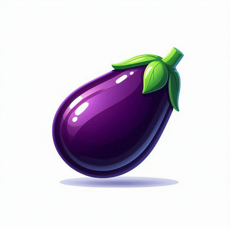 Illustration of a fresh eggplant on a white background - vectorのイラスト素材