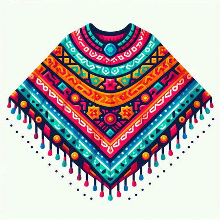 Colorful ethnic embroidery on the sweater. Vector illustration.のイラスト素材