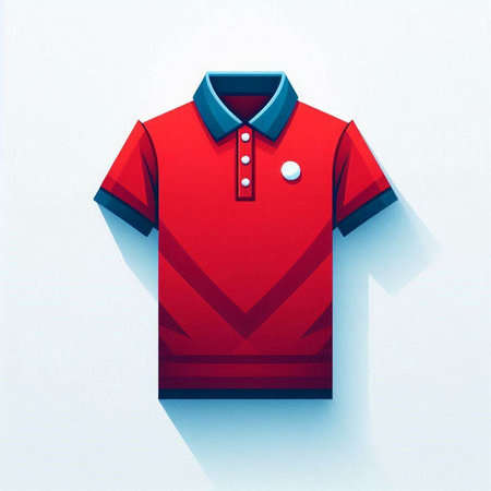 Red polo shirt on a white background. Vector Illustration.のイラスト素材