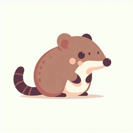 Cute cartoon rat. Vector illustration. Isolated on white background.のイラスト素材