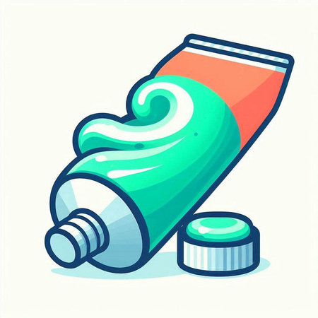 Illustration of a tube of toothpaste. Vector illustration in cartoon style.のイラスト素材