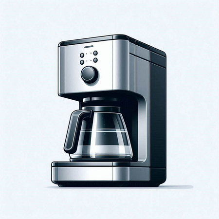 Coffee machine isolated on a white background. 3d renderingのイラスト素材