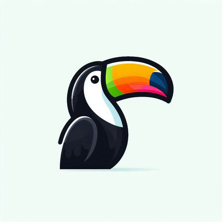 Toucan icon. Vector illustration of a toucan icon.のイラスト素材