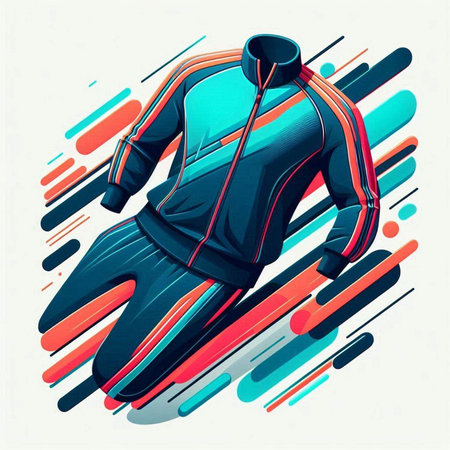 Sportswear. Vector illustration of sportswear on abstract backgroundのイラスト素材