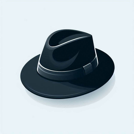 Black hat isolated on white background. Vector illustration. Eps 10.のイラスト素材