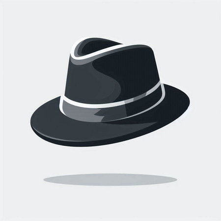 Black hat on a white background. Vector illustration. Eps 10.