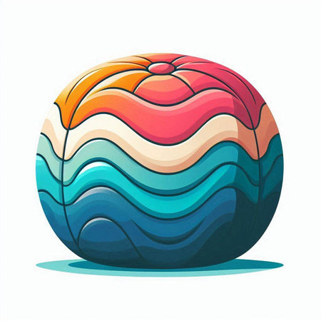 Colorful beach ball isolated on a white background. Vector illustration.のイラスト素材