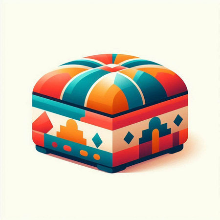 Illustration of an isolated jewellery box on a white background.