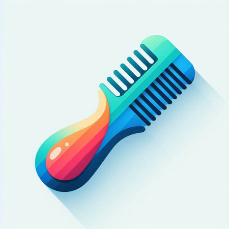 Comb colorful icon. Flat design style. Made in vector illustration.のイラスト素材