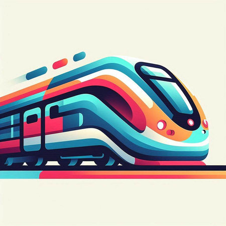 Modern high-speed train. Colorful vector illustration for your design