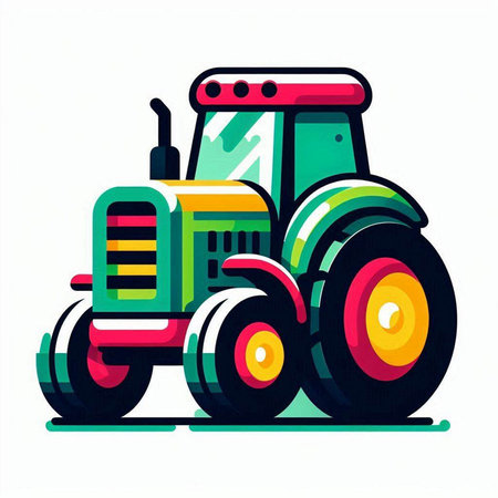 Tractor. Vector illustration on a white background. Isolated.のイラスト素材