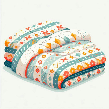 Vector illustration of a set of pillows. Hand drawn vector illustration.