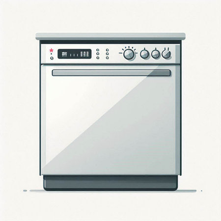 Illustration of a modern electric oven isolated on a white background.のイラスト素材