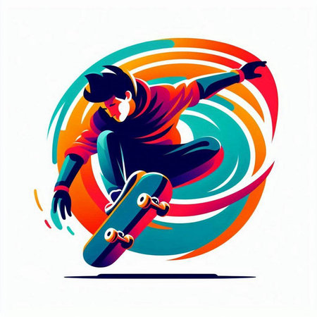 Skateboarder skateboarder. Colorful vector illustration.のイラスト素材