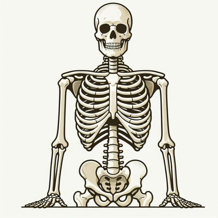 Skeleton isolated on white background. Vector illustration. Eps 10.のイラスト素材