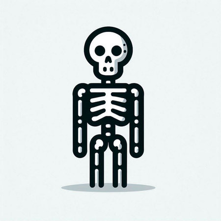 Skeleton icon. Halloween vector illustration. Skeleton isolated on white background.のイラスト素材