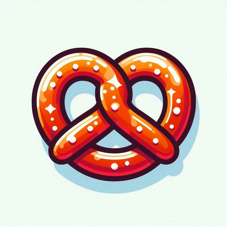 Pretzel vector icon. Oktoberfest illustration. Oktoberfest badge.のイラスト素材