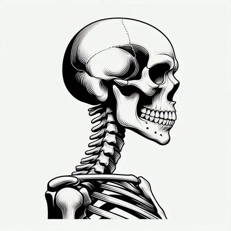 Human skeleton isolated on white background. Vector illustration for your design.のイラスト素材