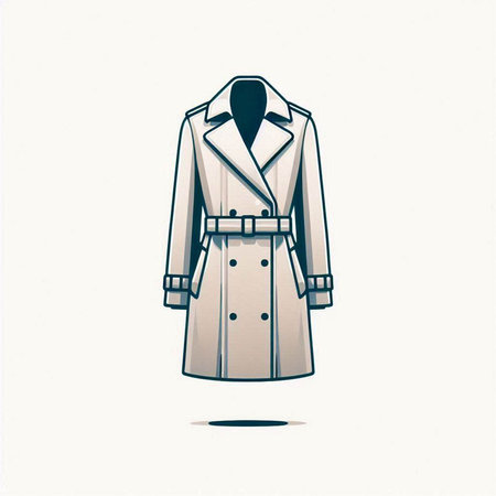 Vector illustration of a coat on a white background. Women's coat.のイラスト素材