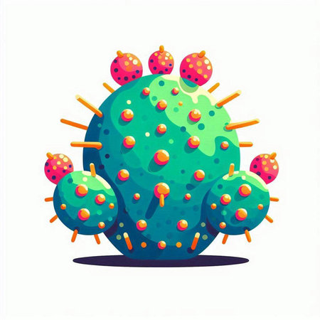 Cactus isolated on white background. Cartoon style. Vector illustration.のイラスト素材
