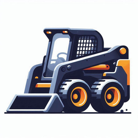 Bulldozer. Isolated on white background. Vector illustration.