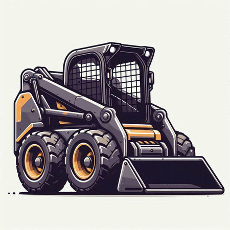 Bulldozer. Heavy duty construction equipment. Vector illustration for your design
